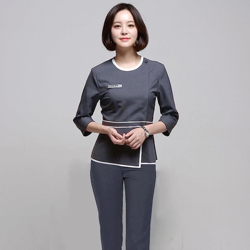 似风韩版美容院工作服气质养生会所套装浴足疗技师服