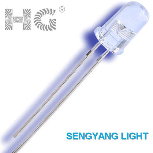 F5圆头白光LED 0.06W直插式LED灯珠 长脚 led发光二管厂家