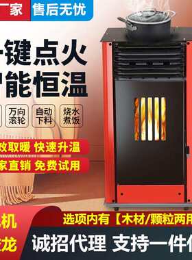 生物颗粒取暖炉家用商用生物质秸秆颗粒燃料采暖炉工厂热风炉子