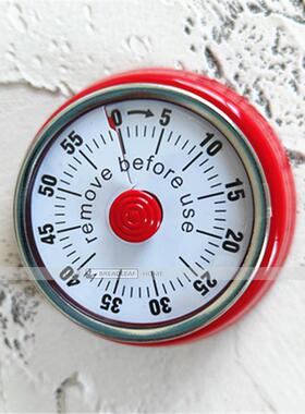 磁铁红色厨房机械覆古计时器 厨房定时器 冰箱吸附背磁吸倒计时器