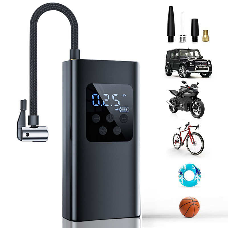 迷你便携式自行车打气筒气泵手持电动汽车轮胎无线充电车载充气泵