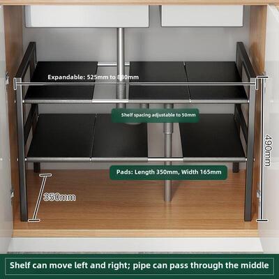 kitchen accessories Multi-layer pot storage rack Layering in