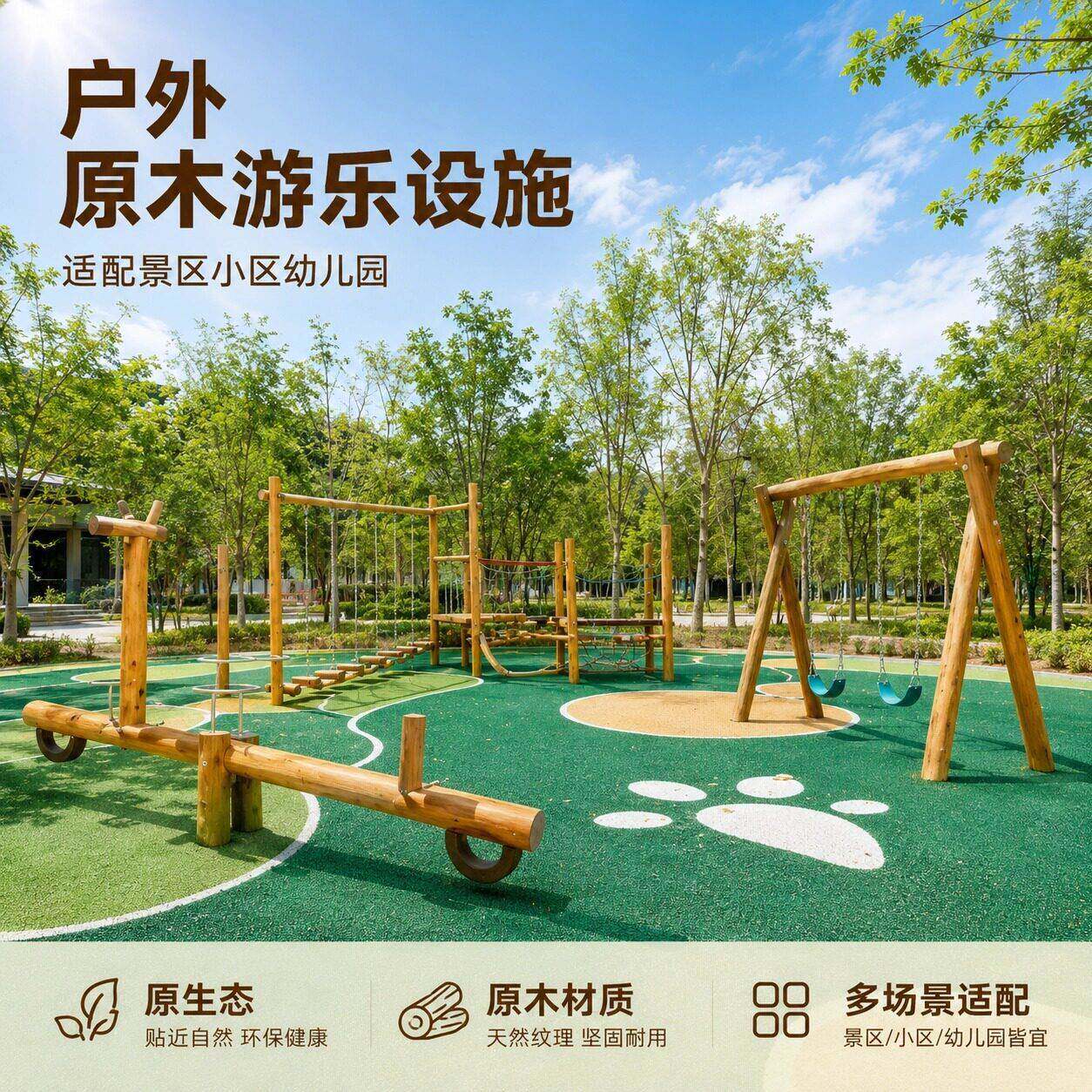 户外原木不锈钢滑梯幼儿园大型攀爬拓展设备景区民宿非标游乐设施