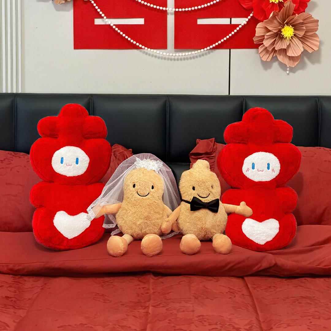 糊涂娘娘压床娃娃一对结婚新款高档新婚玩偶婚庆公仔好事花生抱枕