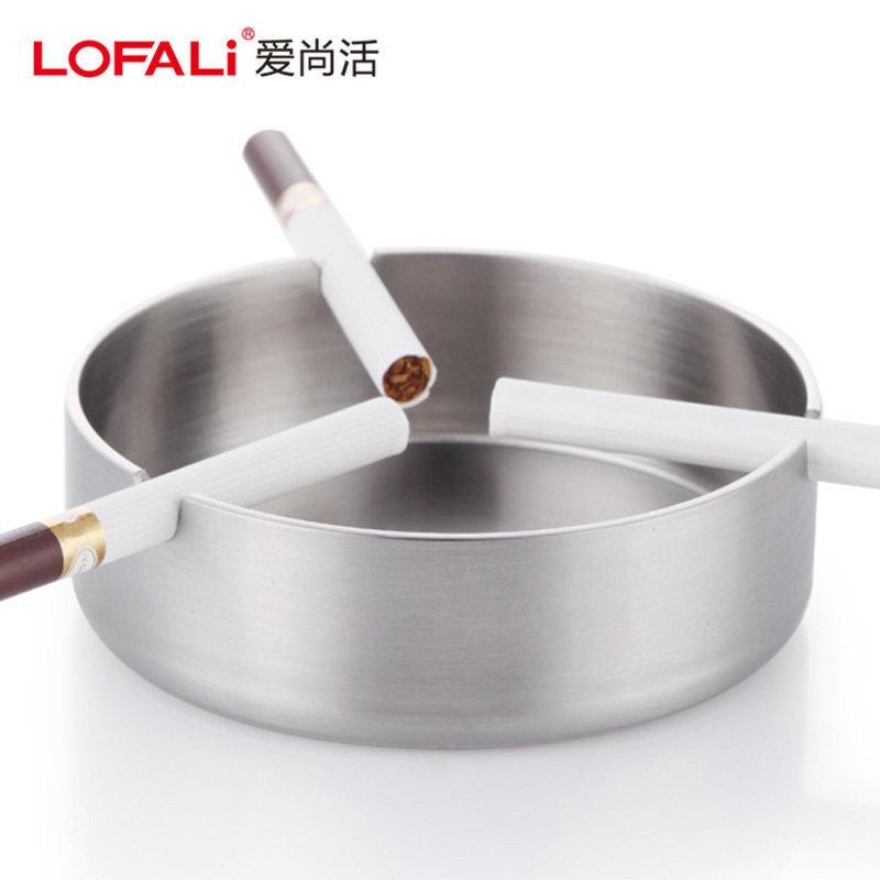 2.5MM加厚304不锈钢烟灰缸烟碟网咖网吧广告圆形烟缸礼品定制LOGO
