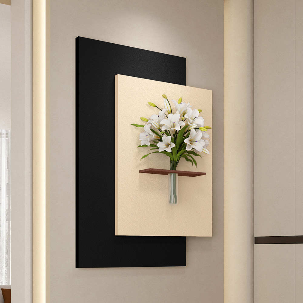 植物水培卧室墙壁立体立体画砂岩感餐厅装饰画高级挂玄关挂画lzf图片