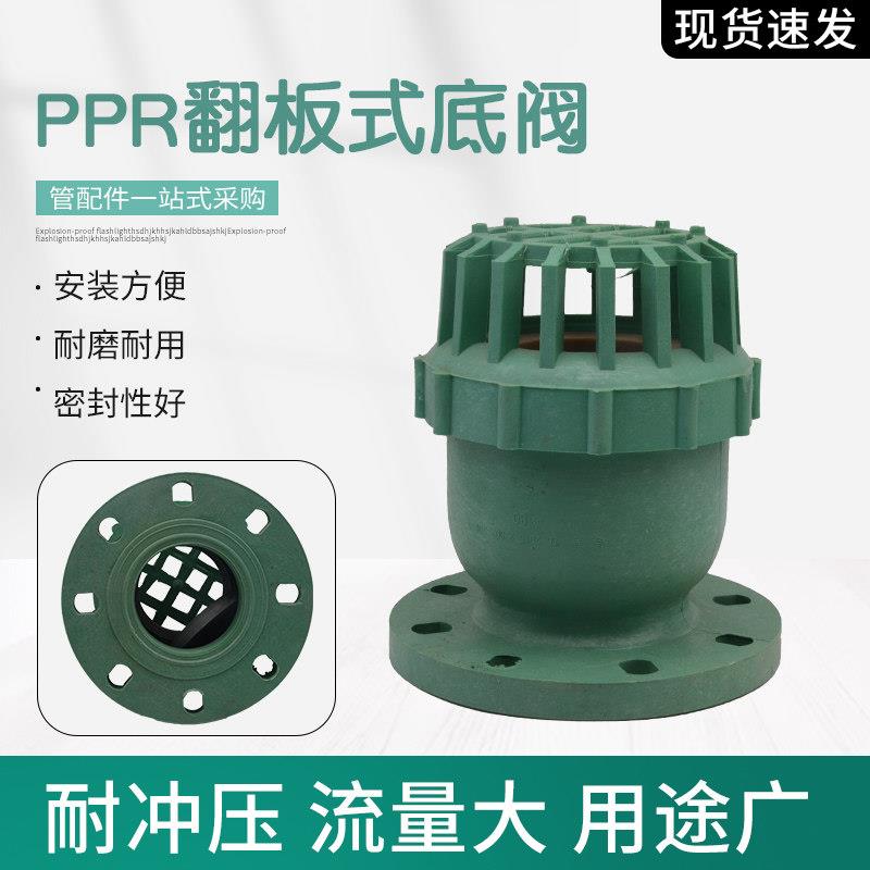 PPR翻版式底阀污水处理泵塑料底阀法兰丝接式底阀抽水泵止逆阀图片