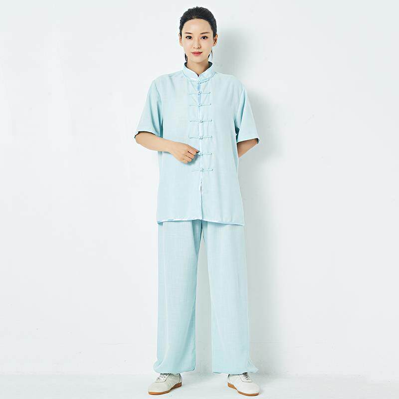 高档极服太中老年秋拳季透款气武术表演服薄款太极服晨练练功服