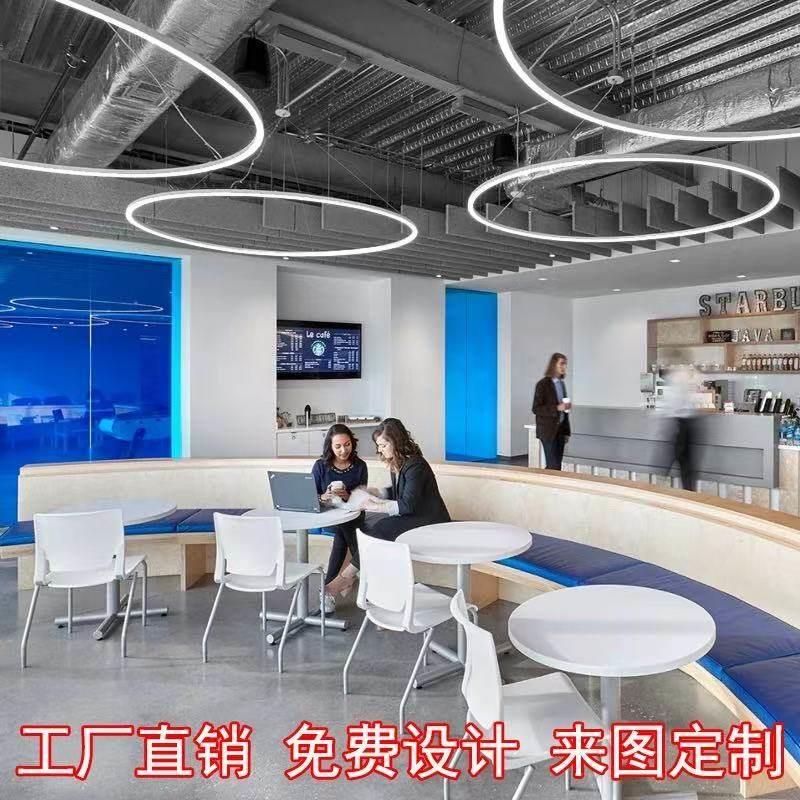 铝合金圆圈灯圆环不锈钢圆形健身房酒店大厅饭厅穿梁铝材商场吊灯