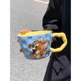 汤姆和杰瑞马克杯女性办公室家庭耐高温陶瓷牛奶杯可爱大容量2025