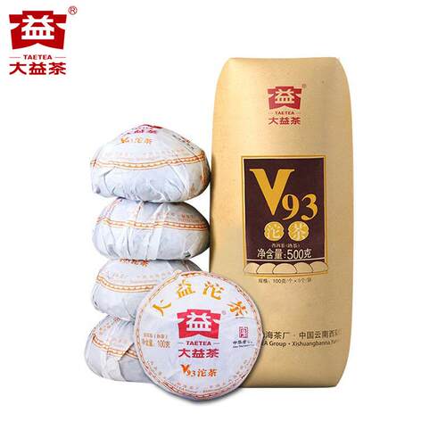 【昆明仓】大益茶 2022年2201批V93熟沱茶500克 整条云南普洱茶叶
