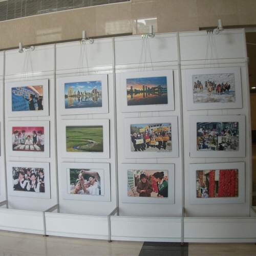 带滑轮八凌书展板参展拆装式展画览展SSB-K59板造柱多型变展板铝
