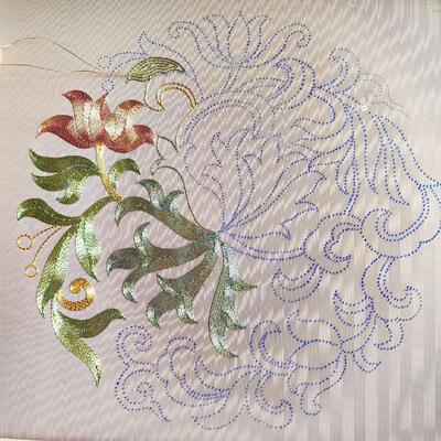 金绣DIY材料包进口金线包裹荷花苏绣金手绣金线初学者