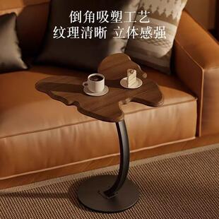 现货蝴蝶边几黑胡桃色木茶几中古风客厅沙发卧室边床头柜