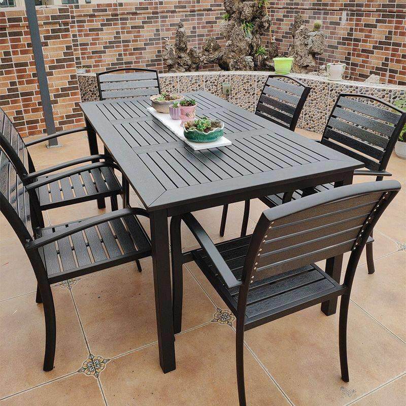 户外塑木桌椅庭院防水防晒防腐木组合休闲咖啡厅室外阳台露天花园