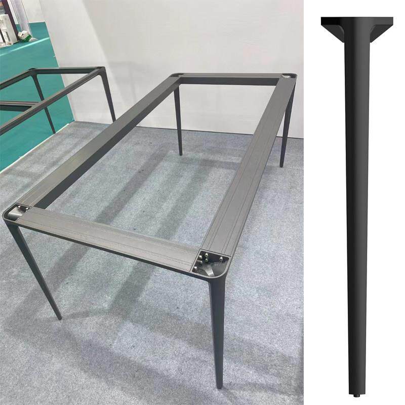 意式岩板铝合金圆角餐桌架家用型餐桌脚支架大理石办公桌腿可定制