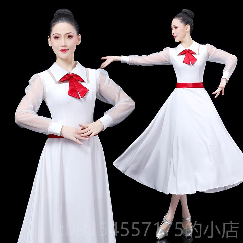 正品大合唱团演服女长裙开场舞蹈服装指出挥表演主现持学气质礼服