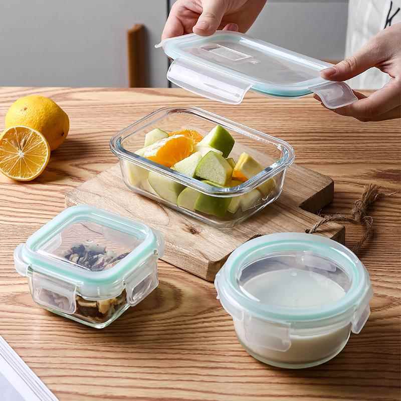 宝宝副食品盒食品玻璃留样盒带盖子密封盒小号迷你便当饭盒冷冻保