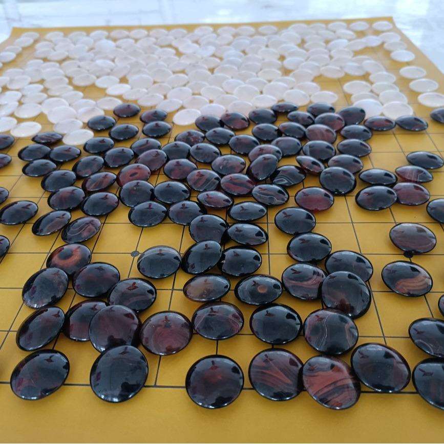 黑透红玛瑙围棋子加冰料白玛瑙围棋子