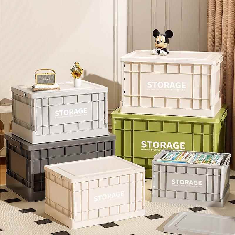 工业风户外露营收纳折叠箱野营整理箱车载后备箱置物箱木盖储物箱