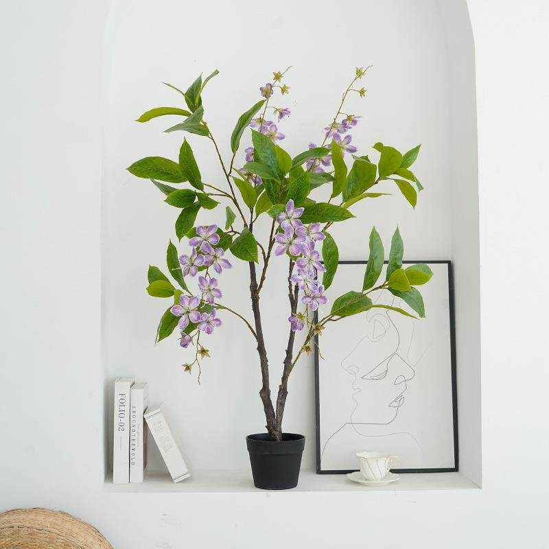 仿假真垂丝茉莉绿植盆摆栽茉艺莉花树室内件装饰花园造景仿真植物