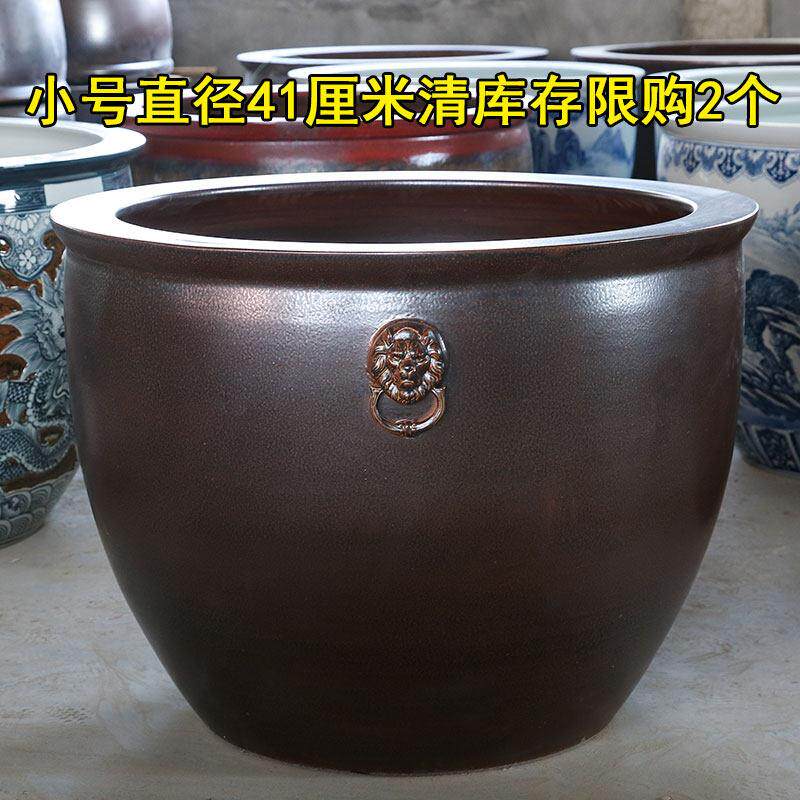 景德镇陶瓷大缸锦鲤金鱼缸彷古特大号荷花缸庭院大水缸招财狮耳缸