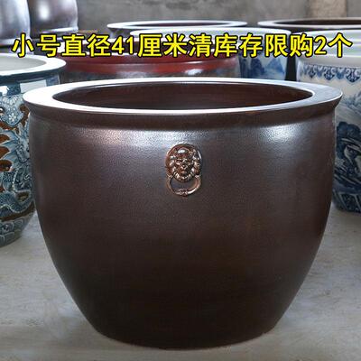 景德镇陶瓷大缸锦鲤金鱼缸彷古特大号荷花缸庭院大水缸招财狮耳缸