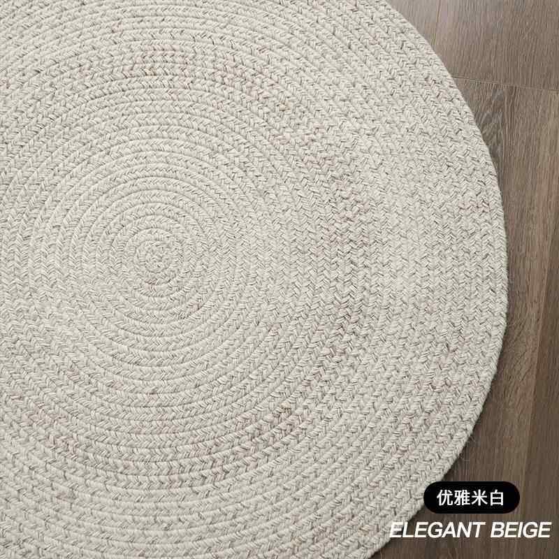 新款欧简约手工结羊毛编织客厅室茶几书房日式卧打高级浅北色无胶