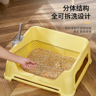 砂屎一体式踩狗狗狗便盆不锈钢网中小型大号墙防带厕所犬盆狗厕所