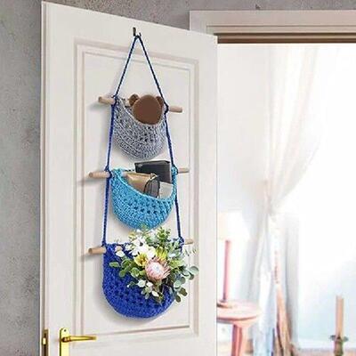 1 PCS Hanging Fruit Basket 3 Tier Over The Door Organizer
