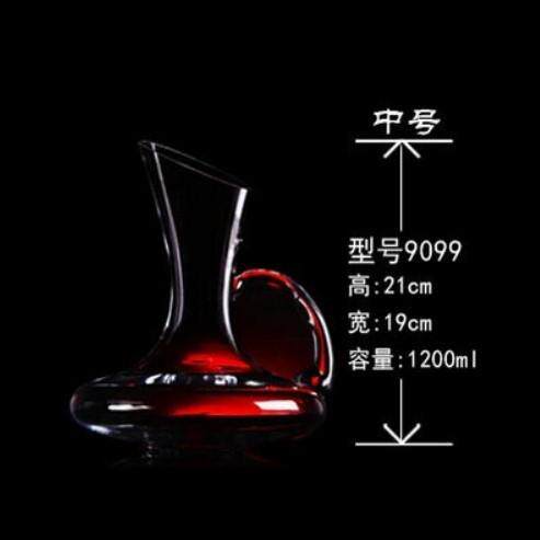 新款Baer水玻晶璃宴会带把红酒酒器 刻白酒分酒器度 洋酒公醒杯倒