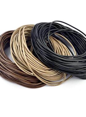 5Meters/Lot 1-3mm Leather Cord Round Wax Rope String Jewelr1