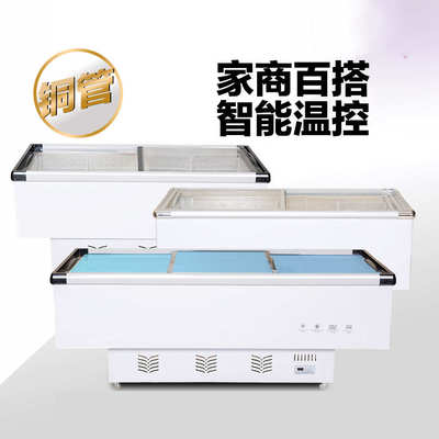 冰柜商用大容量冷柜冰箱冷藏展示柜保鲜冷冻两用透明玻璃卧式岛柜