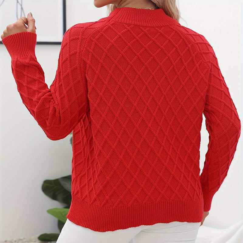 Womens loose casual sweater with hemp pattern