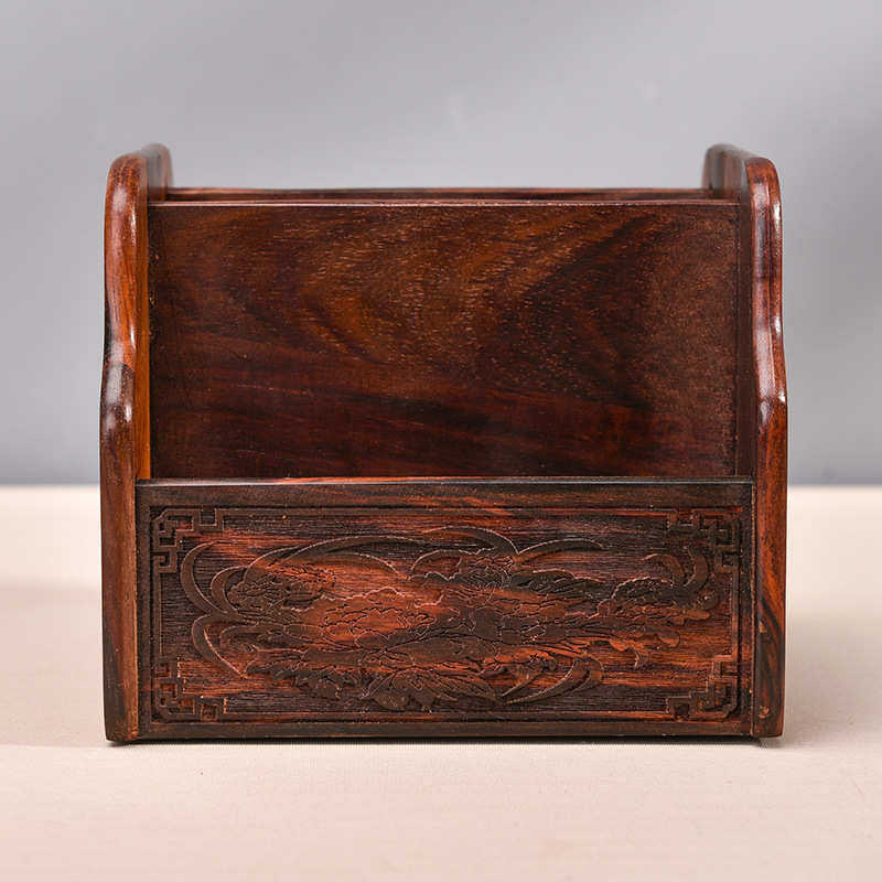 红木工艺品摆件大红酸枝收纳盒多功能旋转办公桌面名片盒个性礼品,家居饰品,木雕,淘宝优惠券,粉丝福利购,淘宝优惠卷