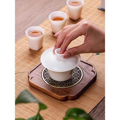胡桃木创意茶壶垫家用壶承杯垫茶垫茶道零配养茶壶托功夫茶具配件