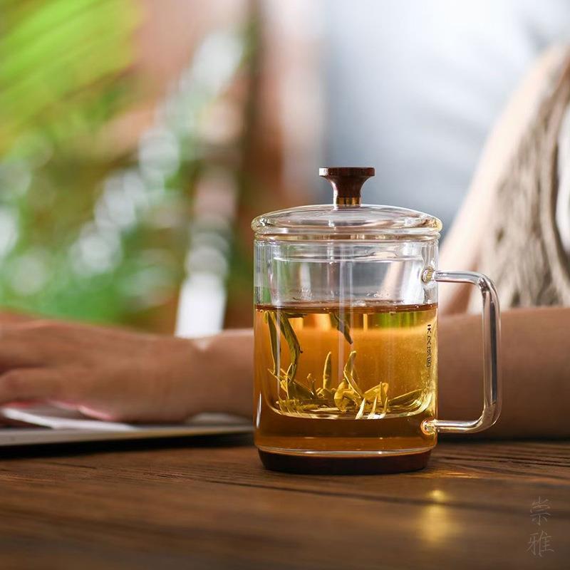 天久璃匠 300ml木璃三件杯 高硼硅玻璃杯耐高温办公杯个人杯