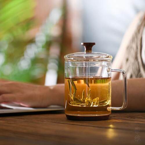 天久璃匠 300ml木璃三件杯 高硼硅玻璃杯耐高温办公杯个人杯