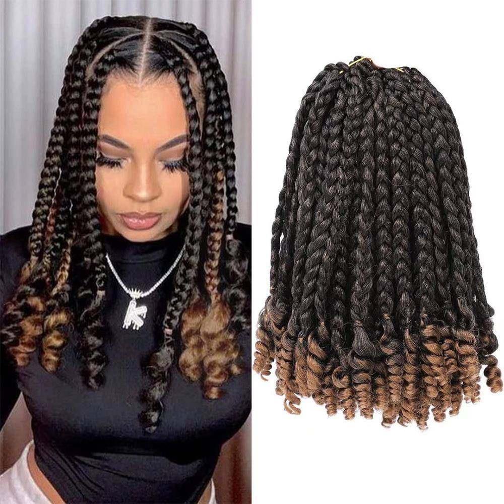 Sambraid Synthetic 10 Inch Bob Box Braid Crochet Hair with C - 实物图