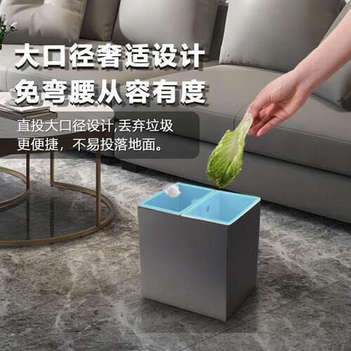 方形圾不锈钢酒垃店二分类桶客房桶室家用厨房公酒店YITH-CX0商用