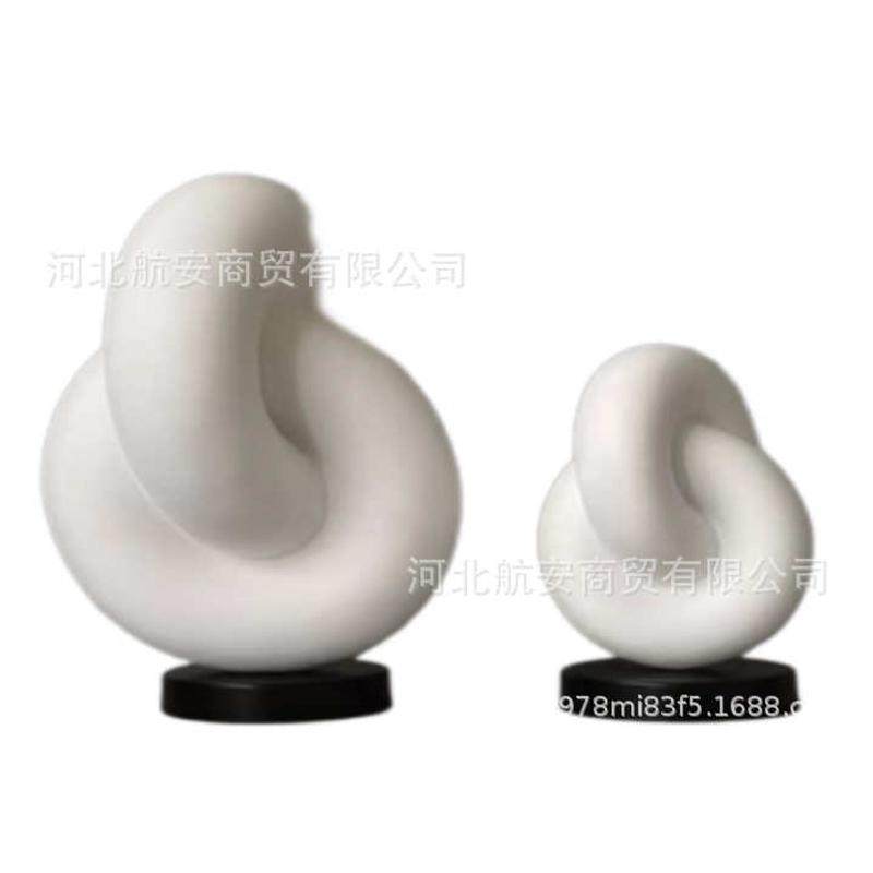 现代样板房创意绳结桌面树脂售楼处电视柜摆件装饰品简约软工艺品