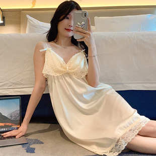 夏季 甜美家居服女 短袖 睡裙卡通简约睡衣宽松女士加肥中简约长款
