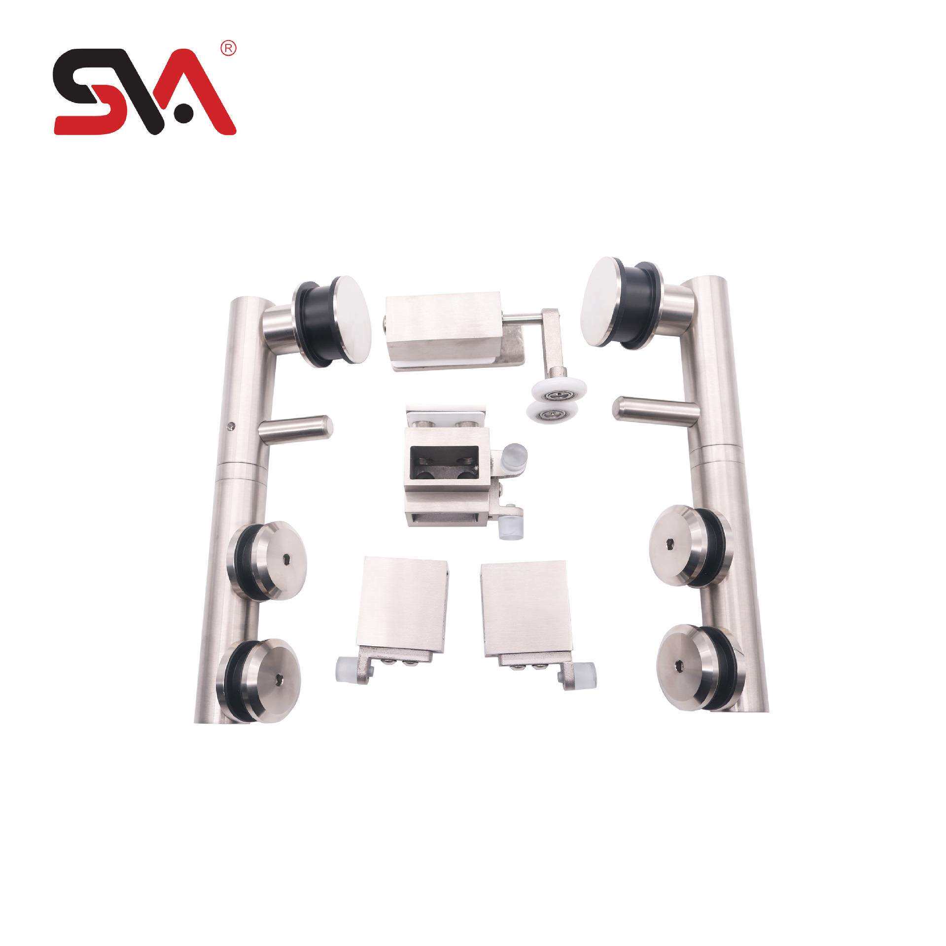 304不锈钢淋浴房移门配套拉手玻璃吊轮五金滑轮套装直销