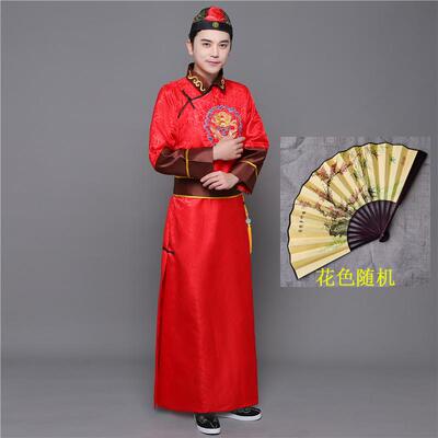 正品清朝古廷装宫阿哥贝勒王龙袍服满族装太爷子少爷员外唐装演出