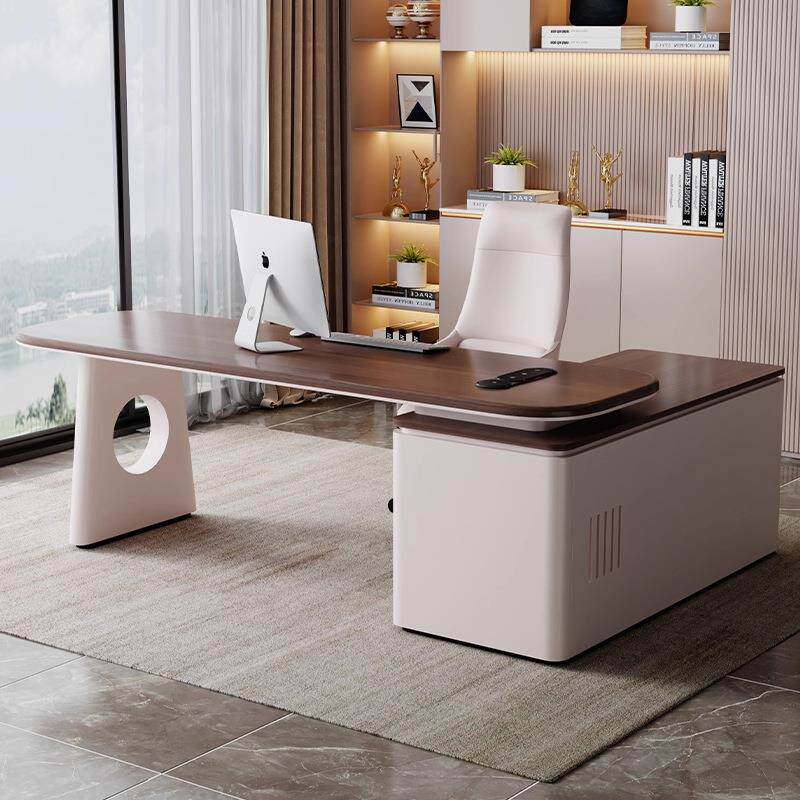 多层实木板办公桌老板桌轻奢现代总裁桌简约现代经理办公室大班台