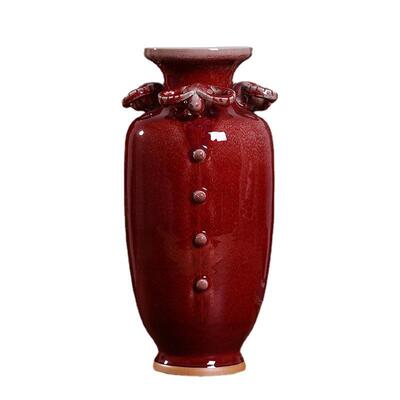 三阳器开泰器中IIS式陶瓷瓶客厅花玄关摆件瓷颜色釉红色瓷家居礼