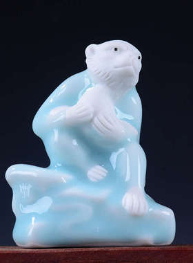 十二12生肖摆件土陶瓷马牛羊兔子猪狗鼠虎龙蛇猴鸡装饰工艺品小设