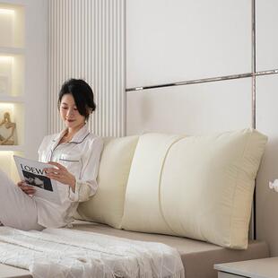沙2025面新款日系包块床头靠垫猫抓皮压轻知慕线奢款床上靠枕发靠