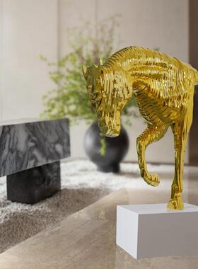 落地艺术客厅装饰别墅酒店大堂摆件雕塑马头抽象壁挂式创意雕塑
