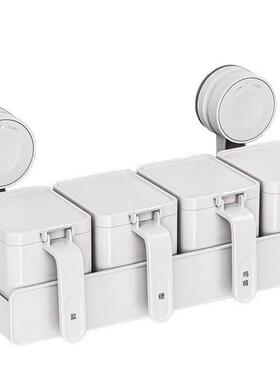 Wall-mounted salt tank sealed storage rack, kitchen seasonin